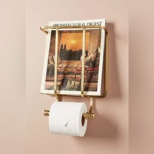 New Anthropologie Magazine And Toilet Paper Holder